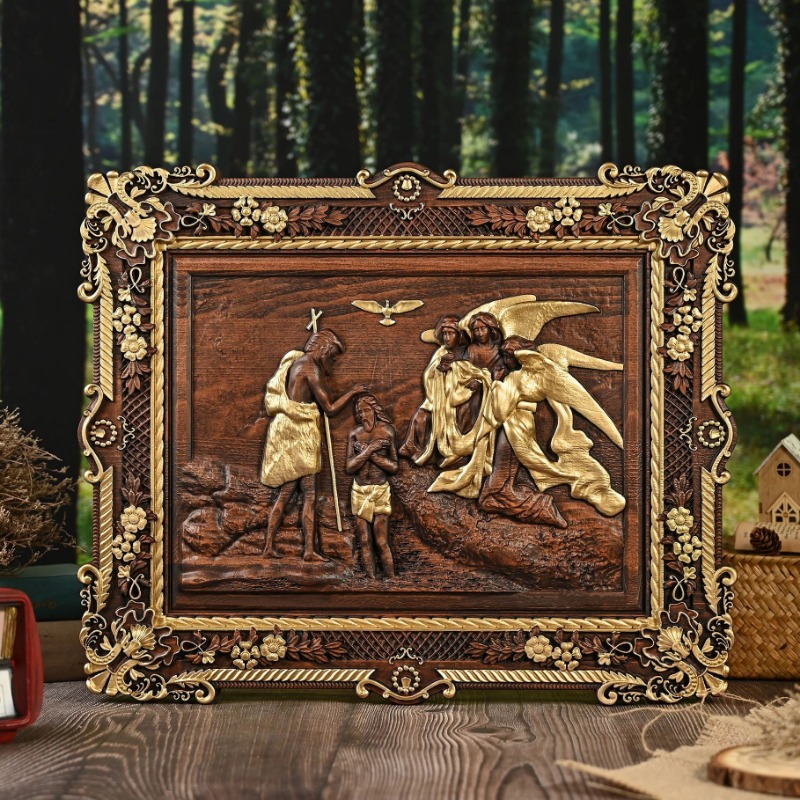 Home Decor Jesus - Ręcznie Robione Drewniane Rzeźby Ścienne, Scena