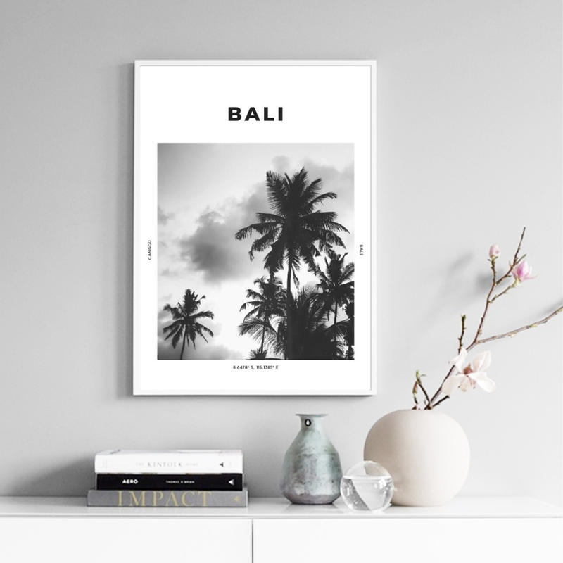 Home Decor Ubud - Bali Travel Print czarny biały fotografia
