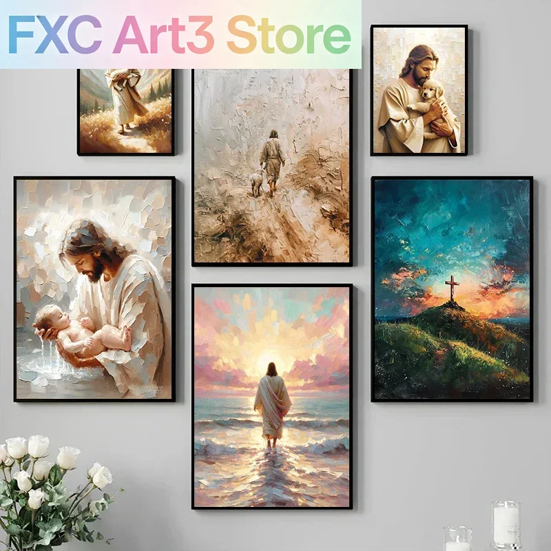 Home Decor Jesus - 1 szt. bezramowy obraz na płótnie,