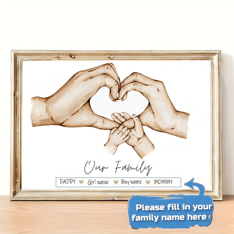 Home Decor Foto - Personalizowany, spersonalizowany plakat rodzinny z imionami,
