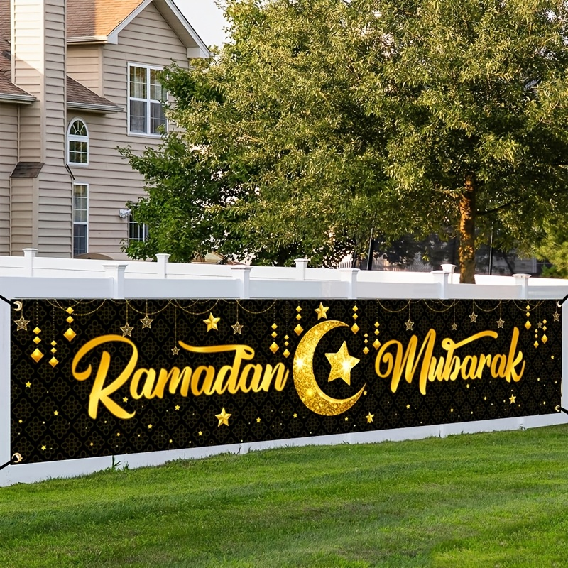 Home Decor Ramadan - VIKAMA Złoty Baner Ramadan Mubarak z