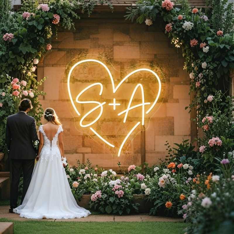 Home Decor Names - Neon LED w kształcie serca z