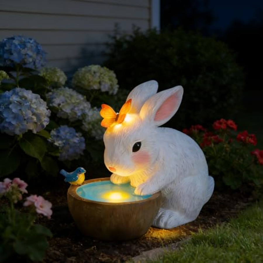Home Decor Garden - Solarna Statuetka Królika do Ogrodu -