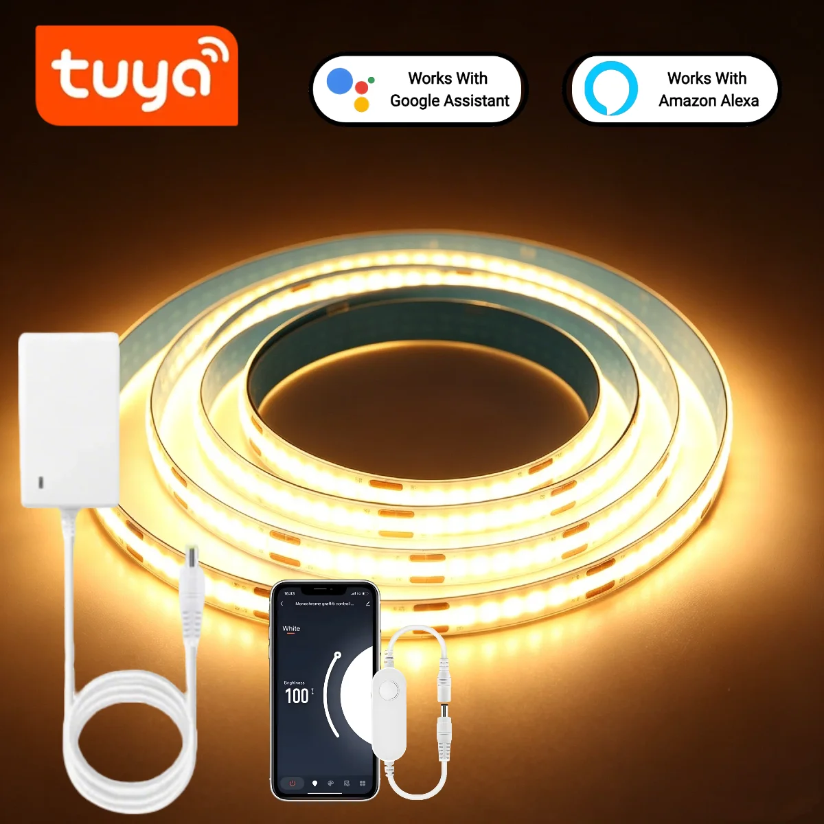 Home Decor App Free - Inteligentna taśma LED COB Tuya, sterowanie