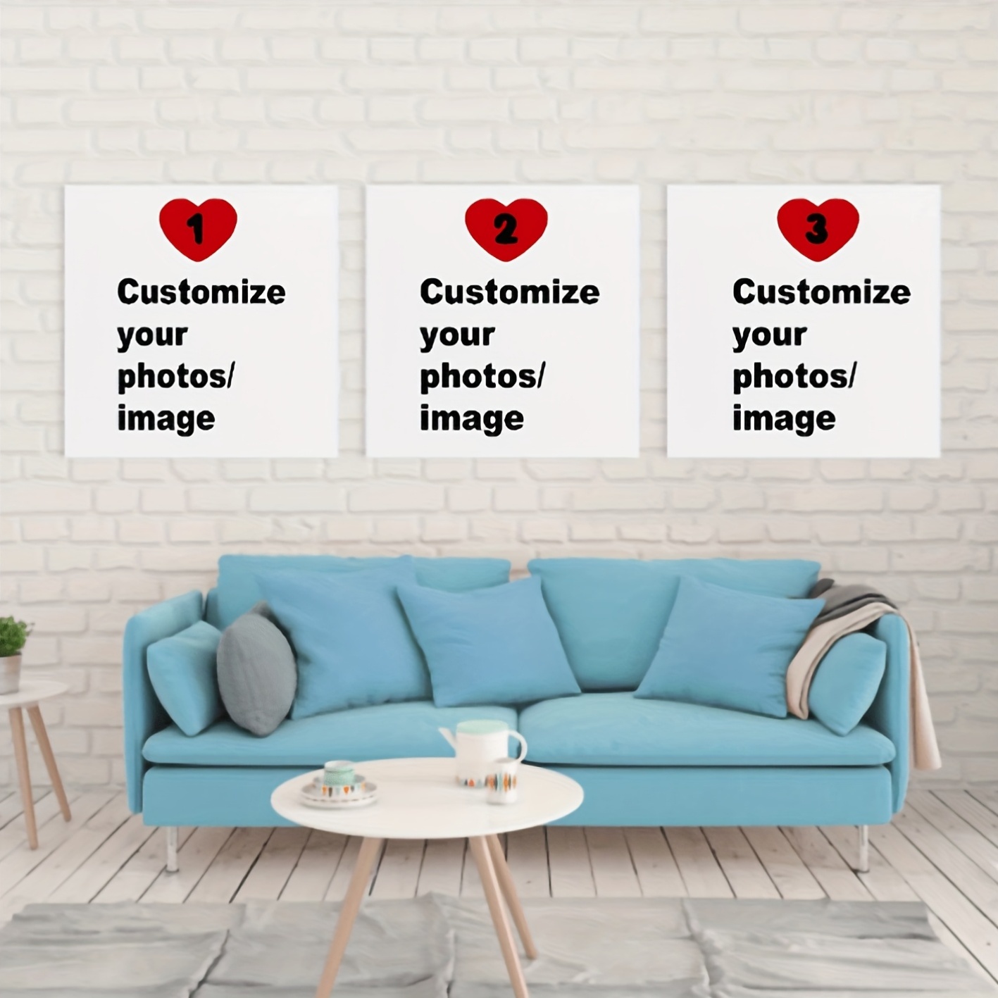 Home Decor Canvas - 3 szt./zestaw Personalizowane kwadratowe plakaty na