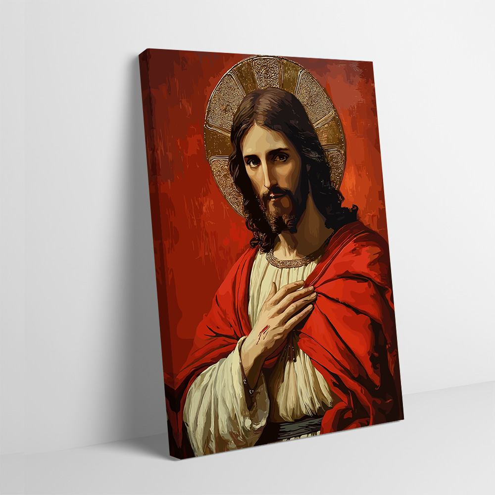 Home Decor Jesus - Portret Jezusa Chrystusa z aureolą, plakat,