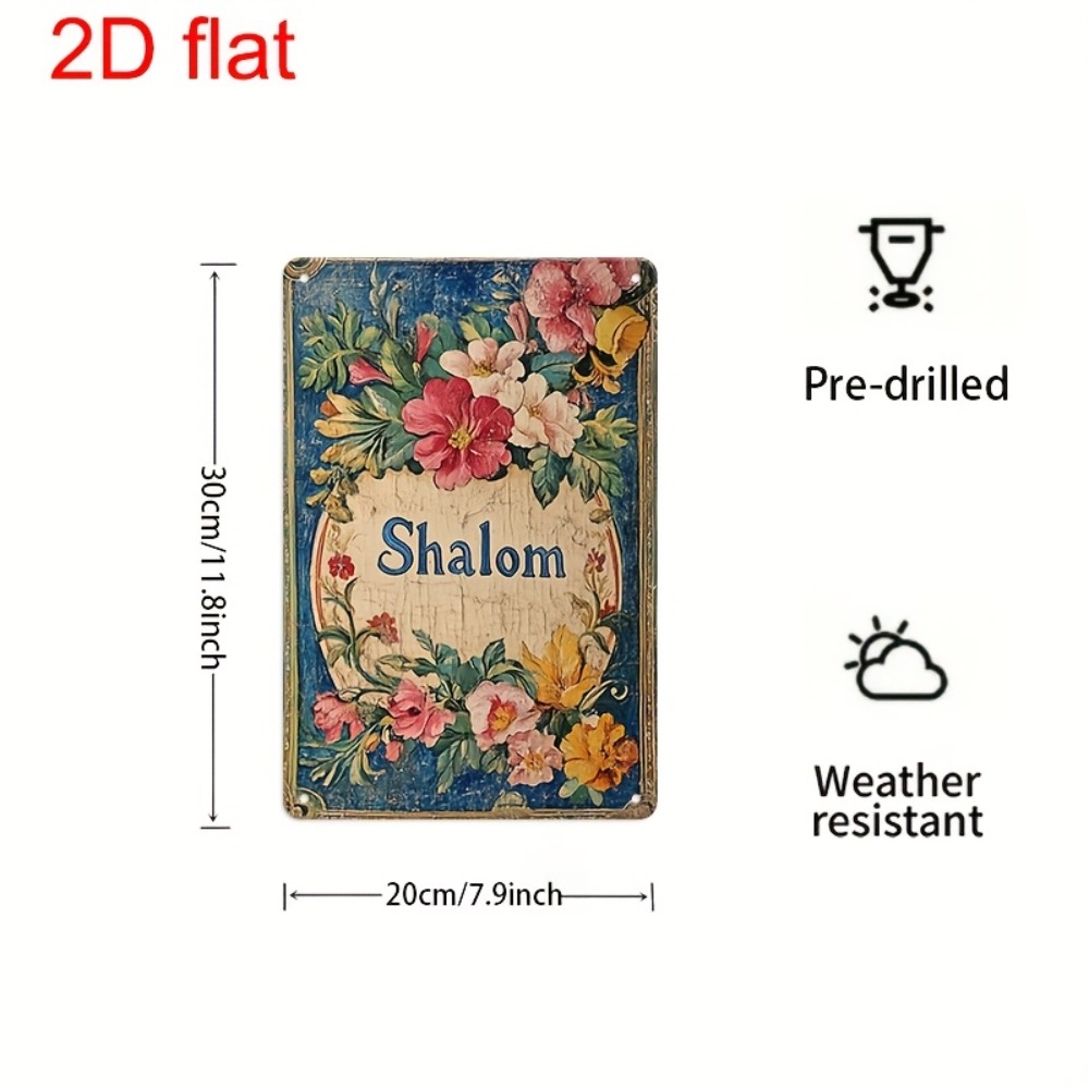 Home Decor Garden - CIFBUY Vintage Floral Shalom Aluminiowa Dekoracja