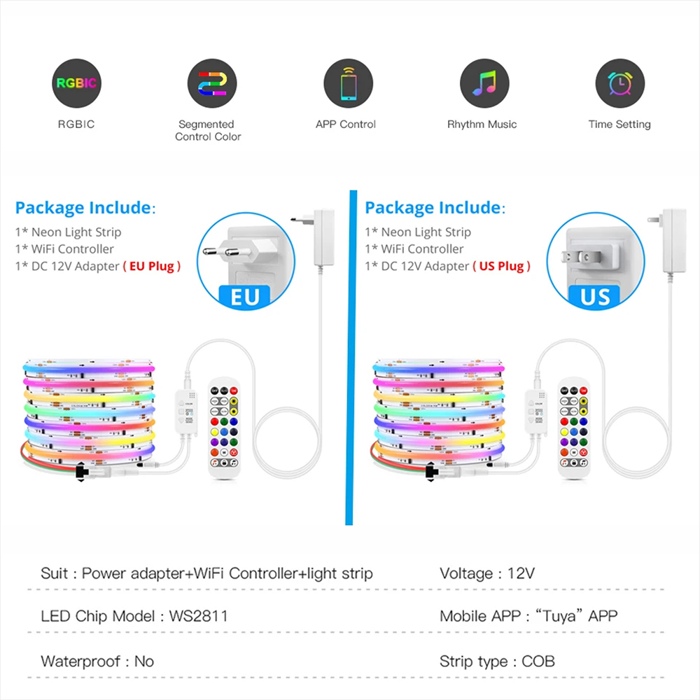 Taśma LED Tuya WiFi WS2811 RGB – Home Decor App Free recenzja i cena