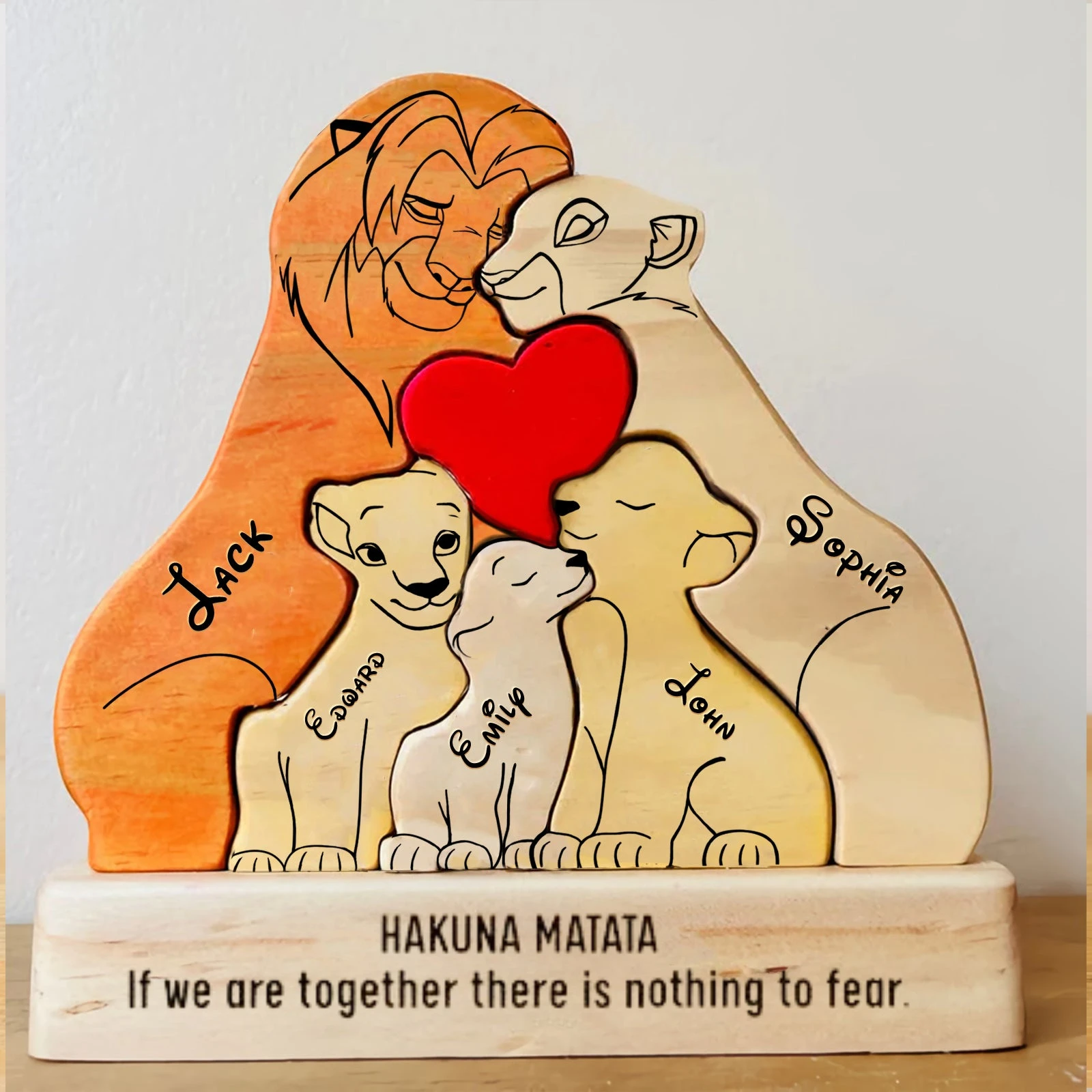 Drewniane puzzle rodzinne z im – Home Decor Modern Organic recenzja i cena