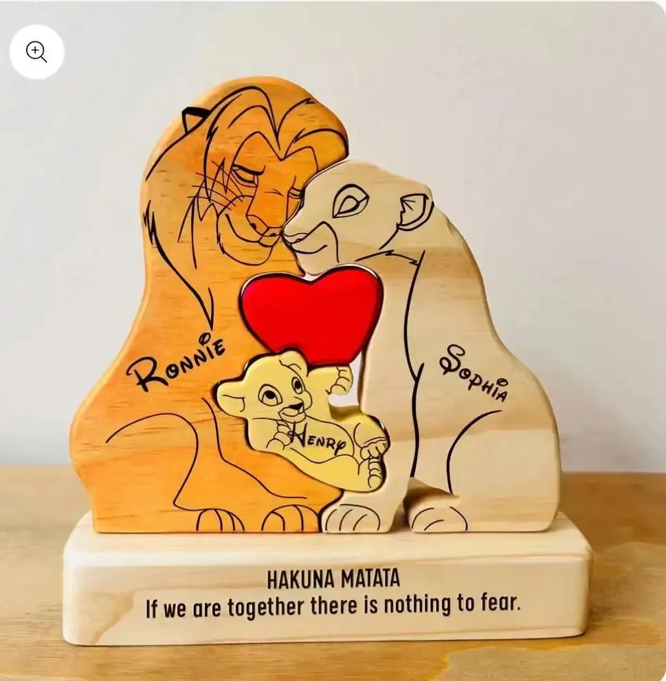 Drewniane puzzle rodzinne z im – Home Decor Modern Organic recenzja i cena