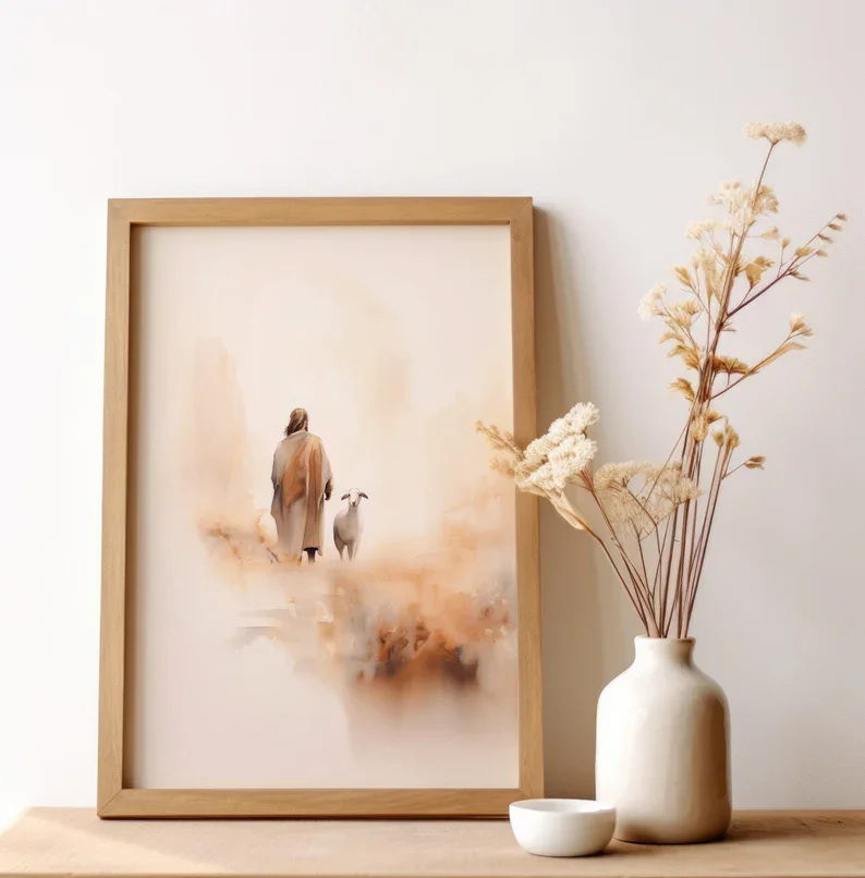 Akwarelowy Jezus opuszcza 99 o – Home Decor Jesus recenzja i cena
